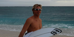 Australian surfer Ethan Ewing was seen wearing white Oakley Flak 2.0 XL OO9188 94 sunglasses in Fiji, August 2026.