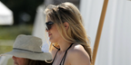 Canadian tennis player Eugenie Bouchard was seen wearing black Burberry BE4291 346487 sunglasses in Miami, March 2022.