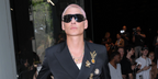Evan Mock was seen wearing black Dolce&Gabbana DG4499 501/87 shield sunglasses at the Dolce & Gabbana Spring/Summer 2026 fashion show during Milan Men's Fashion Week