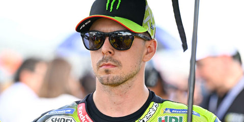 Italian motorcycle racer Fabio Di Giannantonio was seen wearing black Oakley Frogskins Range XL OO9503 06 Prizm sunglasses at the MotoGP of Brazil, March 2026.