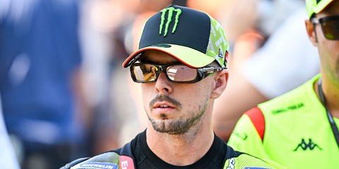 Italian motorcycle racer Fabio Di Giannantonio was seen wearing brown Oakley Permian OO9520 03 sunglasses with Prizm rose gold lenses at the MotoGP of Great Britain 2026