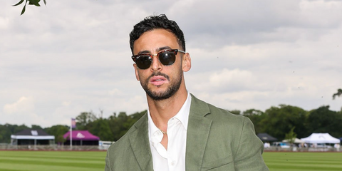 Celebrity actor Fady Elsayed was seen wearing tortoiseshell Ray-Ban Clubmaster RB 3016 990/58 Polarised sunglasses at the Cartier Queen's Cup Polo 2025.