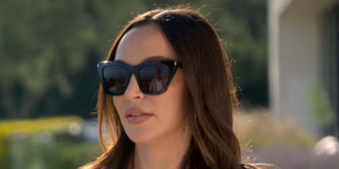 Reality TV personality Farrah Aldjufrie, daughter of Kyle Richards, was seen wearing black Saint Laurent Sun SL 214 Kate 001 cat eye sunglasses in Buying Beverly Hills.