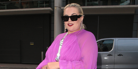 Model and body positivity activist Felicity Hayward was seen wearing black Prada PR 08YS 1AB5S0 Symbole Sunglasses in London, July 2023. Shop online now on Pretavoir