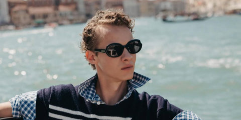 Austrian actor Felix Kammerer was seen wearing black Loewe LW40147I 01A sunglasses at the Venice Film Festival 2025. Shop online now on Pretavoir