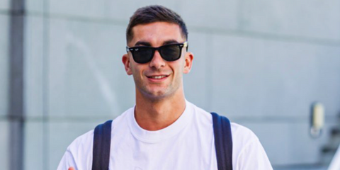 Barcelona FC footballer Ferran Torres was seen wearing the iconic Ray-Ban Wayfarer 2140 901 Black sunglasses