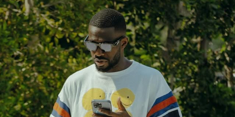 Footballer Fikayo Tomori of AC Milan FC was seen wearing black Prada PR A06S 16K08Z square sunglasses in his Instagram post, July 2024.