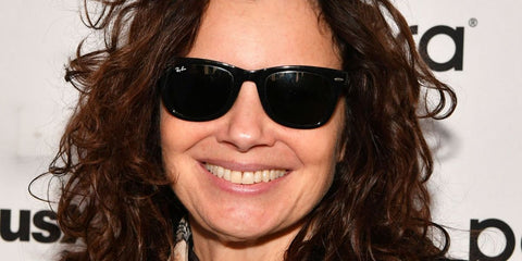 Actress Fran Drescher was seen wearing the iconic Ray-Ban Wayfarer 2140 901 Black sunglasses at the SiriusXM Studios in New York City, February 2020