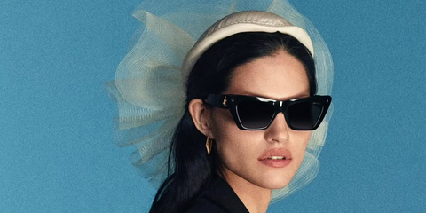 Gabbriette was seen wearing black Jimmy Choo JC5062U 5000/87 Lou sunglasses in the Jimmy Choo 202 bridal campaign.