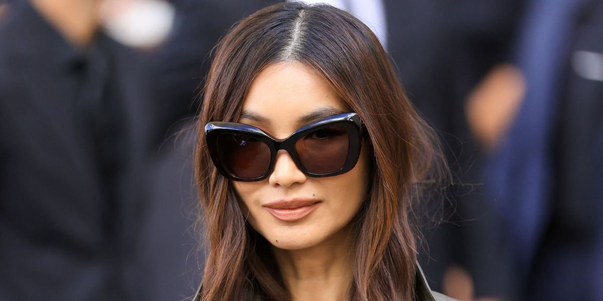 Gemma Chan wore black Balenciaga BB0503S 001 Diva Butterfly sunglasses at the Balenciaga Spring Summer 2027 show during Paris Fashion Week.