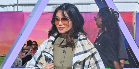 Gemma Chan was seen wearing Chloe CH0286S 008 sunglasses at the Glastonbury Festival 2025. Shop online now on Pretavoir