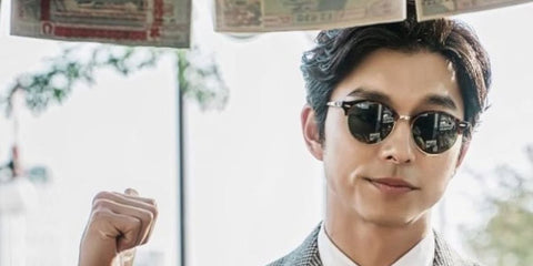 South Korean actor Gong Yoo was seen wearing red tortoiseshell Ray-Ban Clubround RB 4246 990 round half-rim sunglasses in 2016 movie "The Lonely and Great God". Shop online on Pretavoir