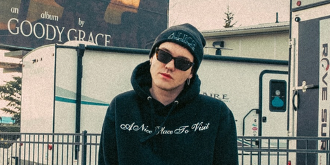 Canadian singer Goody Grace was seen wearing tortoiseshell Saint Laurent Sun SL 276 Mica 002 cat eye sunglassesin his Instagram post, March 2025.