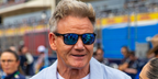 Gordon Ramsay wore black Ray-Ban RB 4264 601S/A1 sunglasses with blue mirror Polarised lenses at the F1 Austin Grand Prix 2026.