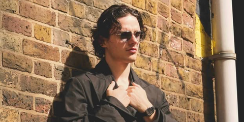 Actor Harry Collett was seen wearing Cutler and Gross Sun x The Great Frog Idol 018 02 Limited Edition Silver Bones sunglasses in a Hunger Magazine feature, June 2026.