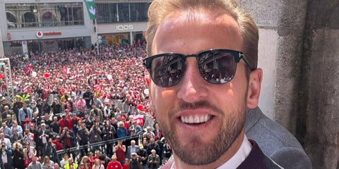 Harry Kane was seen wearing Tom Ford Henry TF248 01D Polarised clubmaster-style sunglasses  during a celebration of Bayern Munchen's 2024/25 Bundesliga triumph.