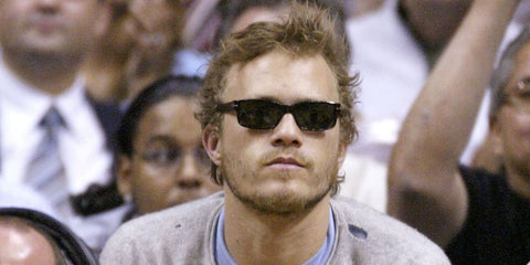 Heath Ledger was seen wearing black Persol 2803S 95/58 sunglasses at the game between the Los Angeles Lakers and the New Orleans Hornets, March 2004