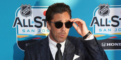 Swedish former professional ice hockey player Henrik Lundqvist was seen wearing Persol 3210S 95/31 Black sunglasses  at the NHL All-Star 2019 Red Carpet