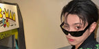 South Korean rapper and singer Hongjoong of K-Pop group ATEEZ was seen wearing black Ray-Ban Mega Balorama RB 2289 901/31 sunglasses in his Instagram update, May 2025.