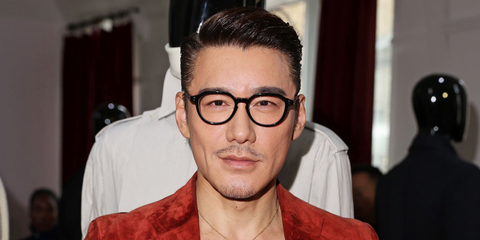 Chinese actor Hu Bing was seen wearing black Matsuda M1032 BLK optical glasses at the Denzilpatrick presentation during London Fashion Week season Fall/Winter 2026