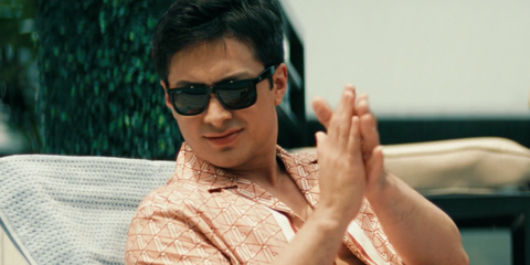 Canadian actor Hudson Williams was seen wearing black Ray-Ban Justin 4165 601/71 sunglasses in Heated Rivalry season 1, episode 5 as Shane Hollander.