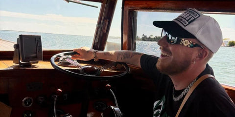 French DJ Hugel was seen wearing black Versace 4361 GB1/87 Medusa Biggie Sunglasses in his Instagram post, November 2025.