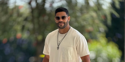 Brazilian footballer Hulk was seen wearing  transparent grey Zegna Orizzonte I EZ0231 20F sunglasses with brown gradient lenses in his Instagram post, July 2025.