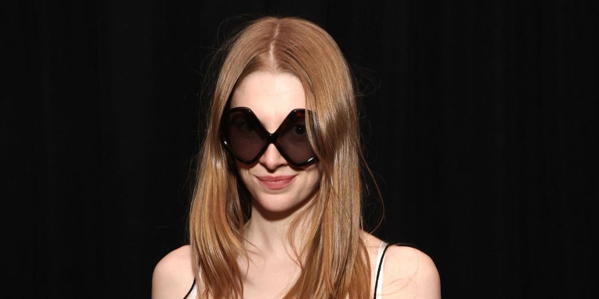 Hunter Schafer was seen wearing tortoiseshell Prada PR B21S 20D50Q sunglasses with grey lenses at the Saint Laurent Grammy Awards 2026 after party