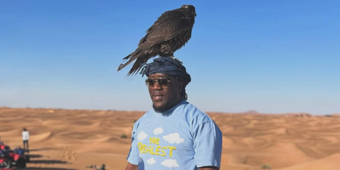 IYAZ was seen wearing arista gold Ray-Ban RB 3699 001/51 square sunglasses with brown gradient lenses in Dubai, December 2023