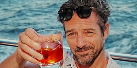 Actor Ian Bohen was seen wearing black and gold Maui Jim Alika 837-02 sunglasses during his vacation in Istanbul, June 2025. Shop online now on Pretavoir