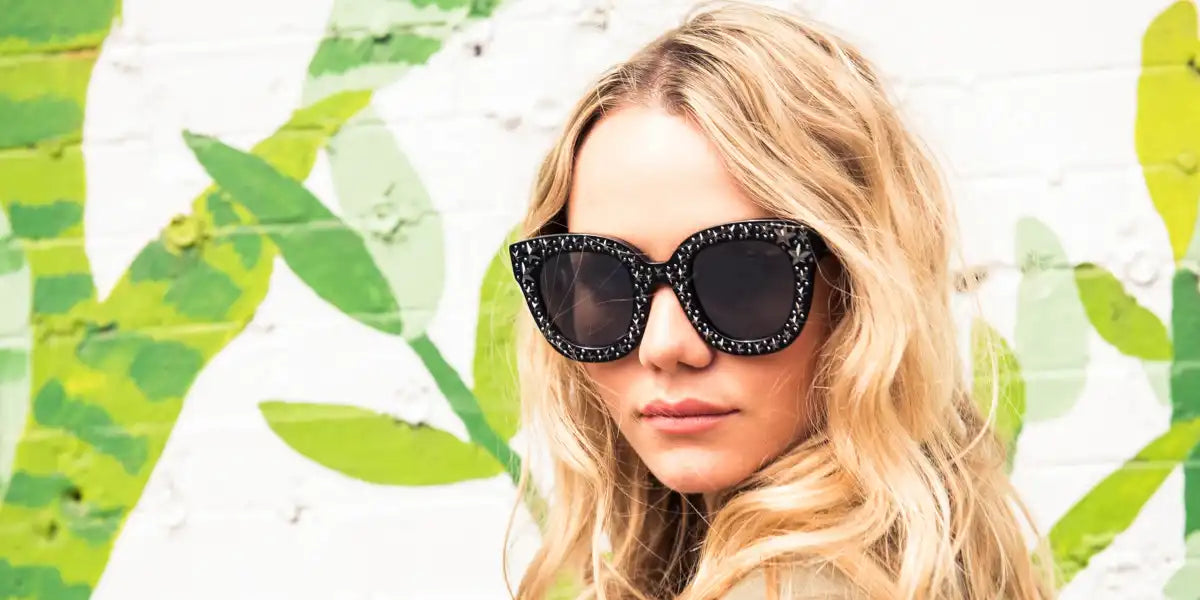 Immy Waterhouse was seen wearing crystal studded, black Gucci GG0116S 002 sunglasses in a Coveteur feature. Shop online now on Pretavoir