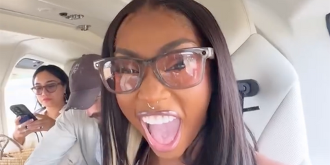 Television personality Indiyah Polack of Love Island (2022) was seen wearing brown Ray-Ban Meta Wayfarer RW4006 6705/P5 Photochromic Smart Glasses at the F1 Grand Prix of Great Britain 2025.