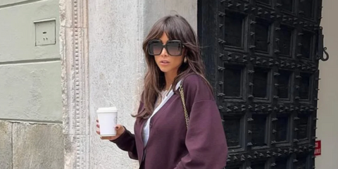 French influencer Isabeau Delatour was seen wearing Gucci GG0876S 001 sunglasses