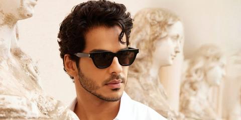 Bollywood actor Ishaan Khatter was seen wearing black Saint Laurent Sun SL 462 Sulpice 001 sunglasses in his Instagram post, May 2025. Shop online now on Pretavoir