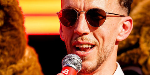 Croatian footballer Ivan Perisic was seen wearing gold Serengeti Hamel 8929 round sunglasses during the PSV Championship Celebration in Eindhoven, Netherlands, May 2025. Shop online now on Pretavoir