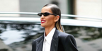 Brazilian supermodel Izabel Goulart was seen wearing black Dolce&Gabbana DG4442 501/87 thin sunglasses at the Dolce & Gabbana Spring/Summer 2024 fashion show during Milan Fashion Week. Shop online now on Pretavoir