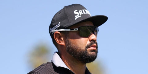 American professional golfer J.J. Spaun was seen wearing black Oakley Corridor Sq OO9415 01 Prizm sunglasses with white temples during the third round of the Procore Championship in Napa, California, September 2025. Shop online now on Pretavoir
