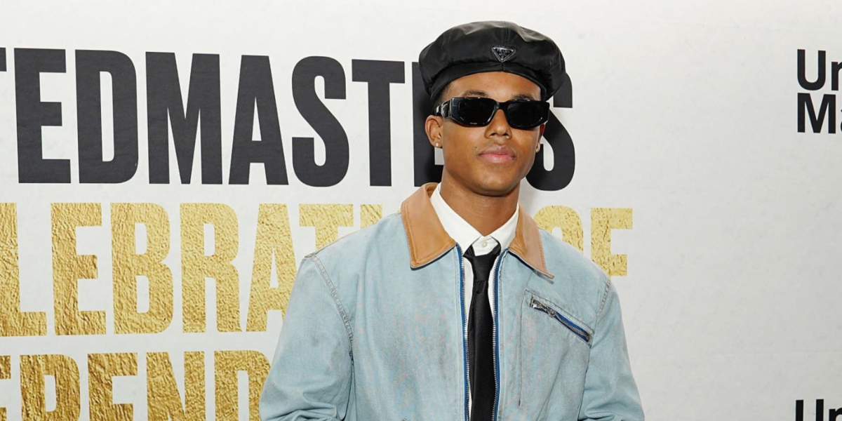 Jabari Banks was seen wearing black Prada PR 09ZS 1AB5S0 sunglasses with dark grey lenses to attend the UnitedMasters, A Celebration Of Independence At The 65th GRAMMY Awards at Hollywood Palladium, Los Angeles