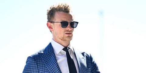 Professional ice hockey player Jack Eichel  of the Vegas Golden Knights was seen wearing black Saint Laurent Sun SL 28 Metal 001 sunglasses.