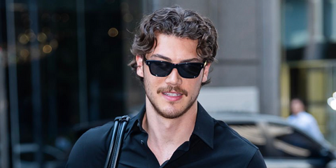 Actor Jack Innanen was seen wearing black Oliver Peoples Rosson Sun OV5540SU 1005/P2 Polarised sunglasses in New York City, August 2026.