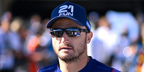 Australian motorcycle racer Jack Miller was seen wearing matte black Oakley Flak 2.0 XL OO9188 96 sunglasses with Prizm Black Polarised lenses at the MotoGP or Agaon, Spain 2026.