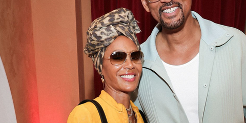 Jada Pinkett Smith was seen wearing gold Ray-Ban Cockpit 3362 001/51 sunglasses with brown gradient lenses at Christian Louboutin Men's Collection by Jaden Smith launch in Los Angeles, June 2026.