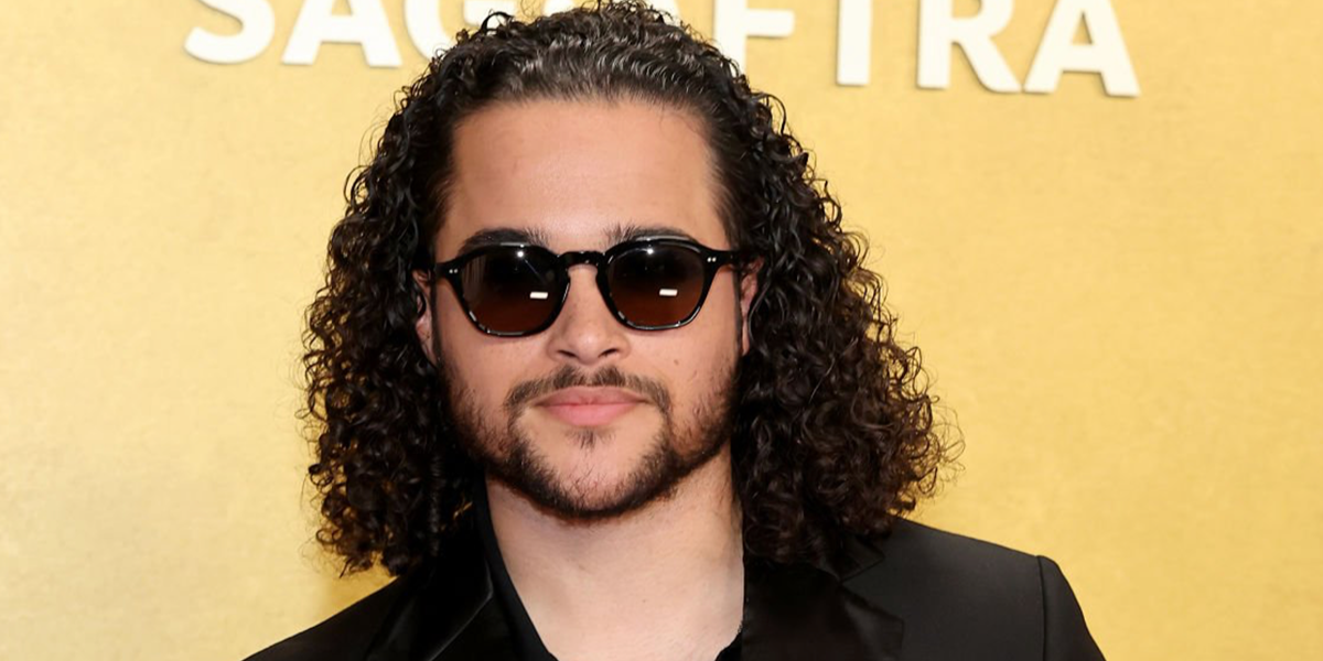 Actor Jalen Thomas Brooks was seen wearing black Oliver Peoples Eyles OV5580SU 1731/GN sunglasses with brown gradient Polarised lenses at the Actor Awards 2026 (formerly SAG Awards)