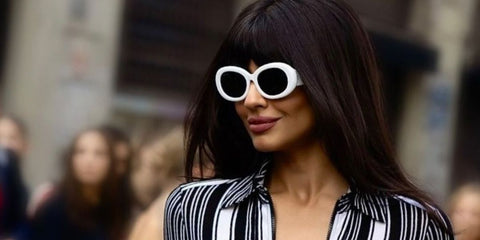 Jameela Jamil wears Linda Farrow Lina LFL1462 C4 Sun sunglasses during Milan Fashion Week Spring/Summer 2025 season