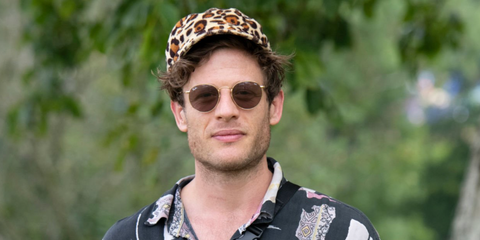 British actor James Norton was seen wearing Ray-Ban Round Metal RB 3447 9228/33 sunglasses at Wilderness Festival 2019 in Oxford, England