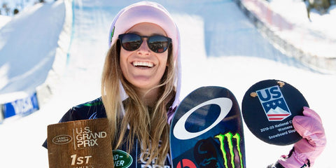 Snowboarder Jamie Anderson was seen wearing black Oakley Latch OO9265 74 Prizm Polarised sunglasses. Shop online now on Pretavoir