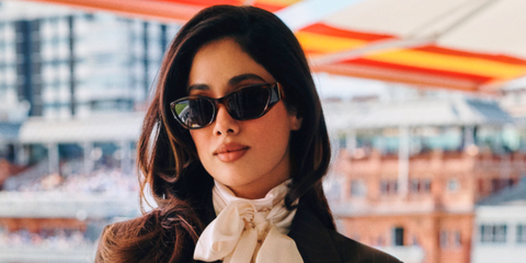 Bollywood actress Janhvi Kapoor was seen wearing tortoise Ralph Lauren RL8231U 6241/73 sunglasses at Lord's Cricket Ground, July 2026.