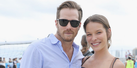 Actor Jason Lewis was seen wearing black Persol 3316S 95/31 sunglasses at the Celebrity Beach Soccer in Miami, November 2018.