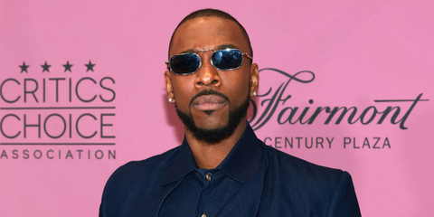 Comedian Jay Pharoah was seen wearing gold Persol 1020S 515/31 rectangular sunglasses at the Critics Choice Association's 8th Annual Celebration of Black Cinema & Television in Los Angeles, December 2025.