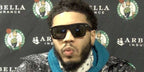 Basketball athelte Jayson Tatum of Boston Celtics was seen wearing black Tom Ford Fausto TF711 01A sunglasses in a press conference